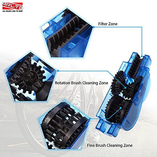 Arltb Bike Chain Scrubber Chain Brush Chain Gear Cleaner Bicycle Clean Tool Set Bike Maintenance Care Cleaner Accessories for Cycling Bikes Road Bikes Mountain Bikes MTB (Blue)