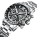 Mens Chronograph Stainless Steel Watches Men Waterproof Date Calendar Luxury Casual Analogue Wrist Watch