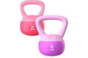 Soft Kettlebells, Serenilite Kettlebell Sets, Kettle Bell Sets for Women & Men, Safe Strength Training Kettlebells, Kettlebell Weights for Home Workouts & More (5 LB Purple - 10 LB Red)