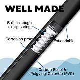 JJ PRIME Extendable Curtain Pole No Drilling Tension Rods Telescopic Black view 7