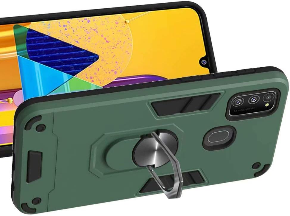 Galaxy M30S Back Cover,Hllycr Case for Samsung Galaxy M30S Hard Slim Anti-Scratch Shock Proof Dust Proof Anti-Finger Protection - Dark Green
