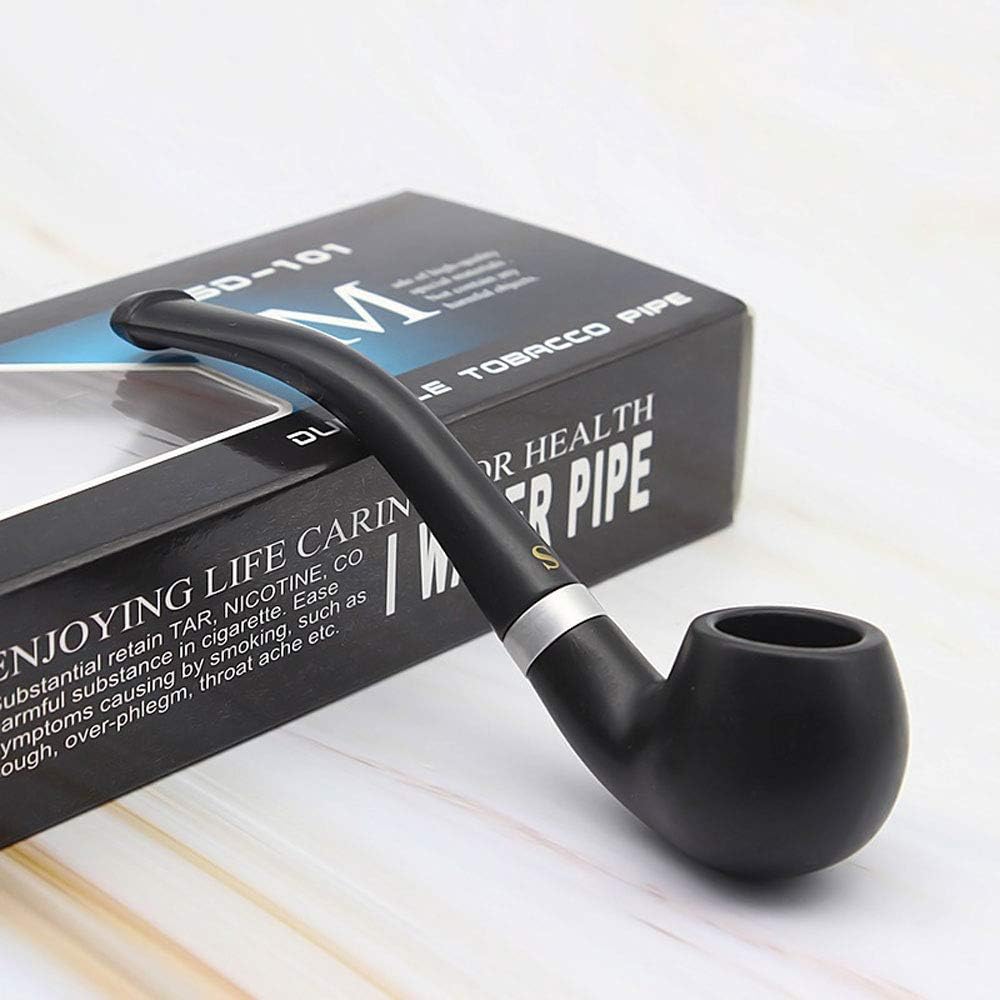 YTPB Bent Sherlock Holmes Pipe,Handcrafted Tobacco Smoking Pipe, Solid Wood Tobacco Smoking Pipe