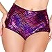 ovimo Women's High Waisted Mermaid Shorts Fish Scale Booty Bottoms,One size-Rose red,Rose Red