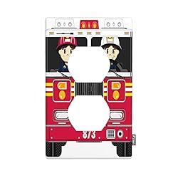 Pznen Fire Truck Outlet Covers Cute Cartoon