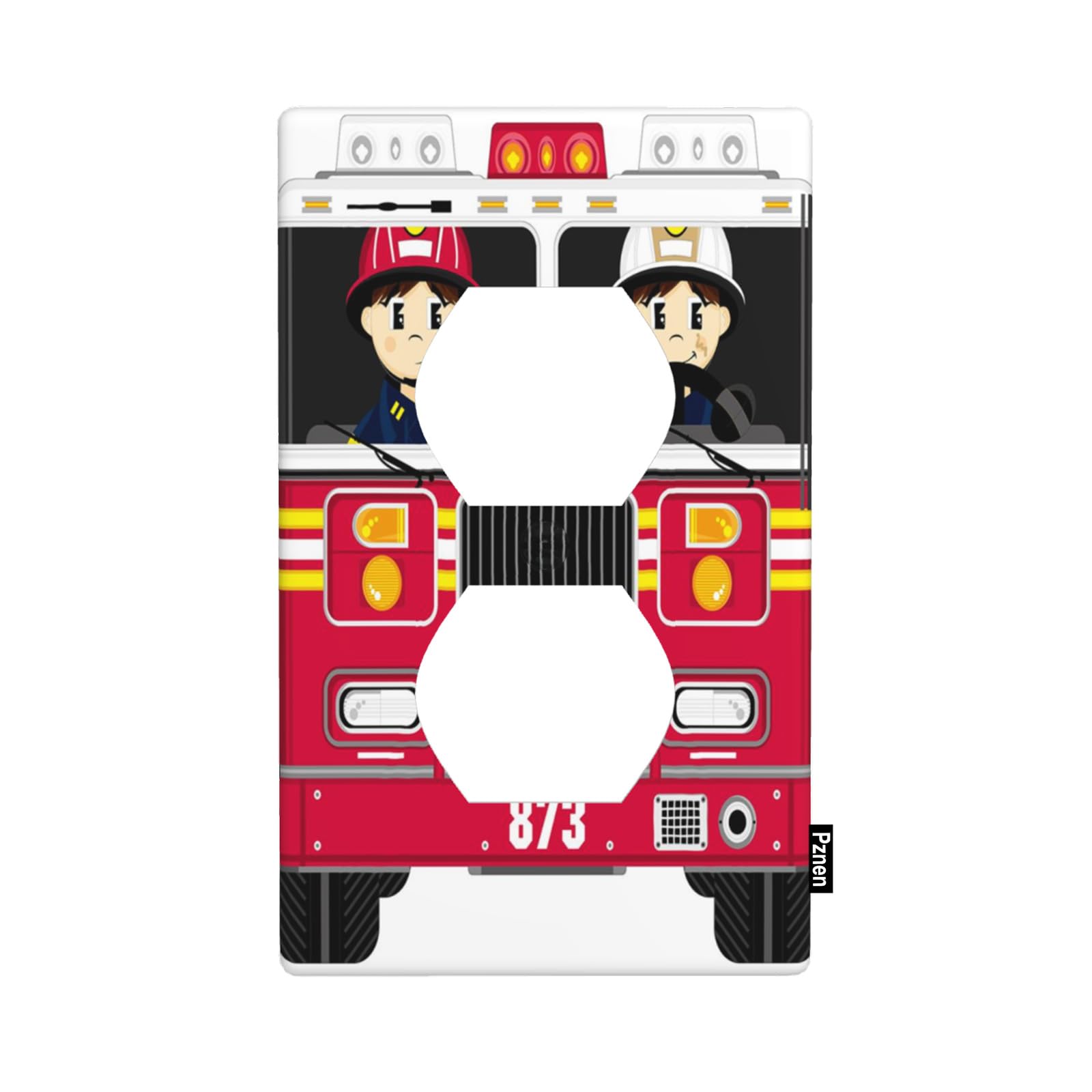 Pznen Fire Truck Outlet Covers Cute Cartoon