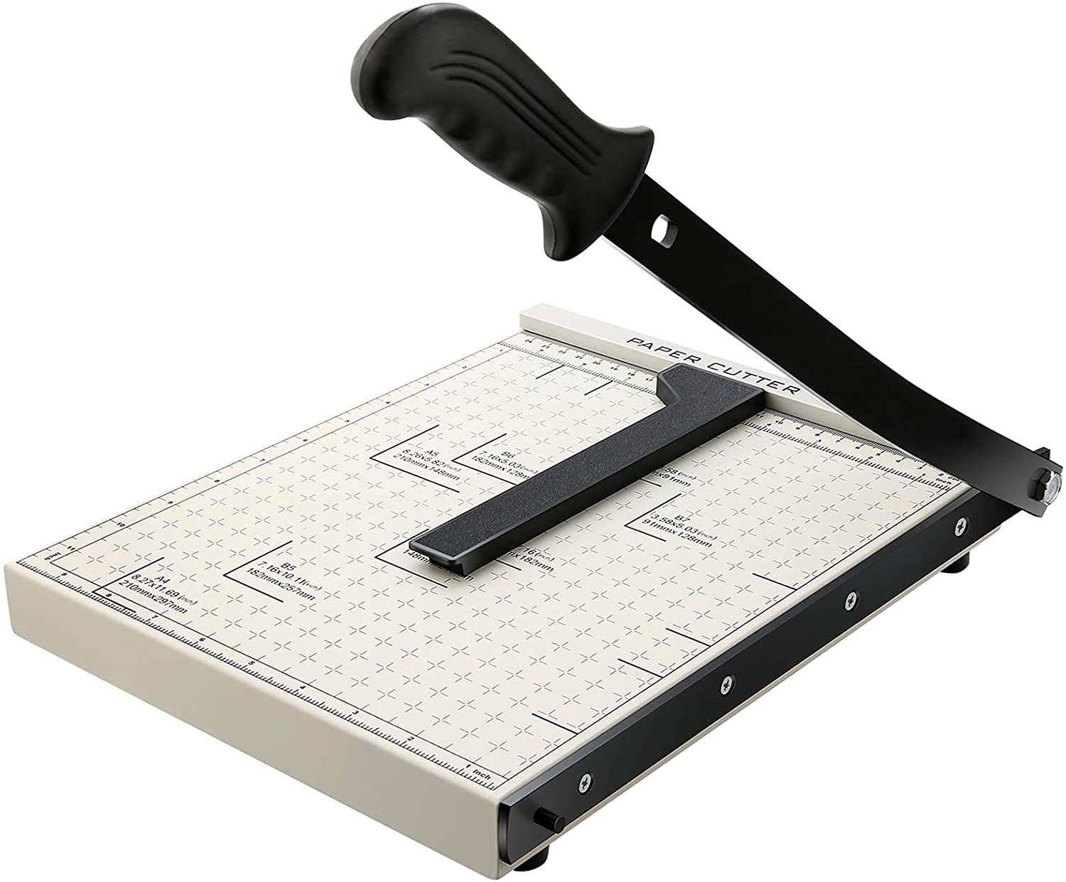 Paper Trimmer A4 Paper Cutter Guillotine 12" Metal Base Heavy Duty Office Trimmer 10 Sheet Capacity Professional White Home Office Supplies