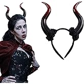 Devil Horns Headband Gothic Rose Demon Horn Hair Hoop Cosplay Costume Dress Up Hair Accessories for Halloween Party