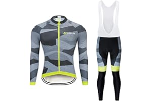 MOXILYN Men's Quick-Dry Cycling Jersey Set Road Bike Bicycle Shirt + Bib Pants with 9D Gel Padded MTB Riding Clothing kit