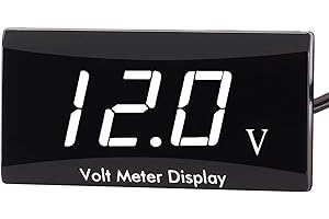[Upgraded Version] Kinstecks Motorcycle Voltmeter DC 12V Digital Voltmeter Gauge LED Display Voltage Meter for Motorcycle Car
