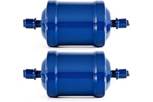 ANATIA EK-083S 2 Pcs Flow Filter Drier for Heat Pump Refrigerant 3/8 Sweat for HFC Heat Pump Straight Cool Air Conditioners Refrigeration Heating Systems 1-5 Tons