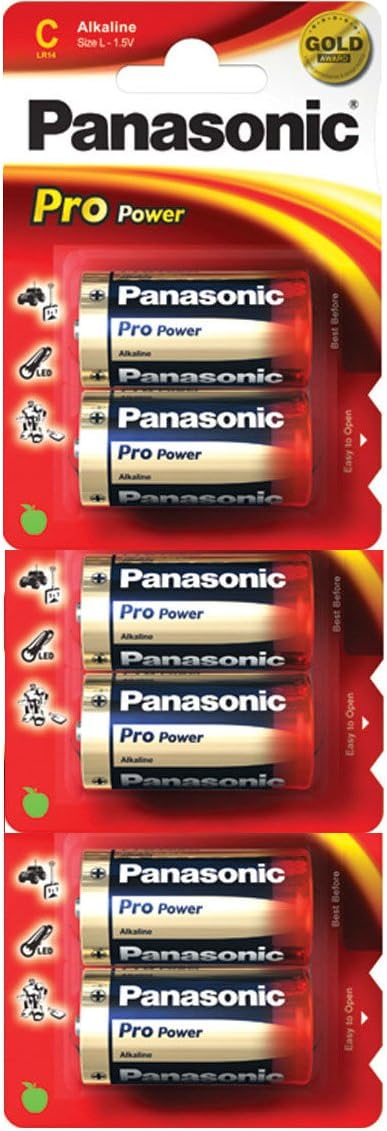Panasonic Pro Power Gold LR14PPG Alkaline C Batteries 6/pk (LR14, MN1400, AM2)