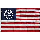 Betsy Ross 250th Anniversary Commemorative 3 ft X 5ft Nylon Outdoor Flag with Sewn Stripes and Embroidered Stars