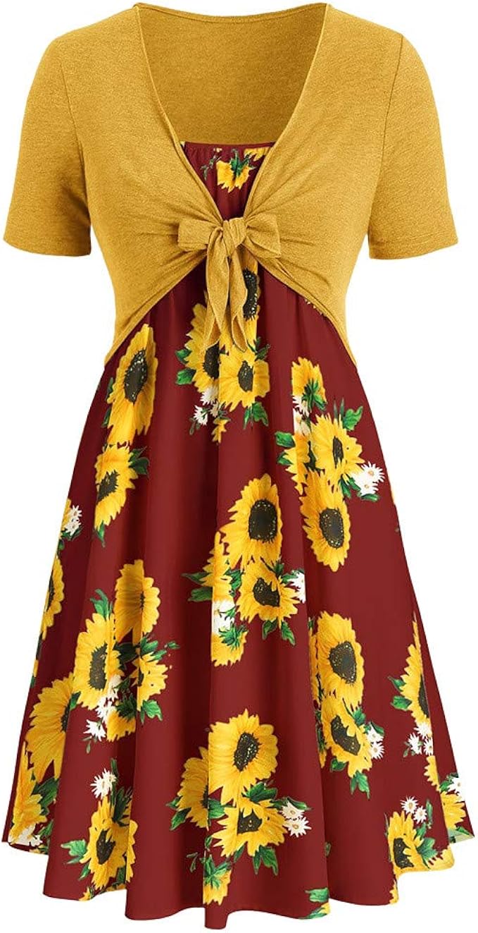 sunflower print dress