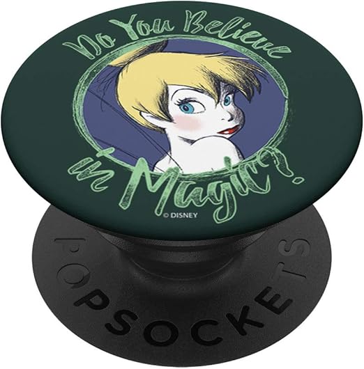 Amazon Com Disney Peter Pan Tinkerbell Do You Believe In Magic Popsockets Popgrip Swappable Grip For Phones Tablets