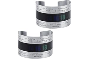 2Pcs Wines Bracelet Temperature Sensor, LCD Thermometer for Beer, Red Wines, Milk Bottle, Stainless Steel Wine Thermometer fo