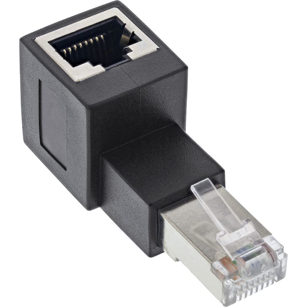 InLine® Patch Cable Adapter Cat.6A RJ45 Male/Female 90° Up Angled