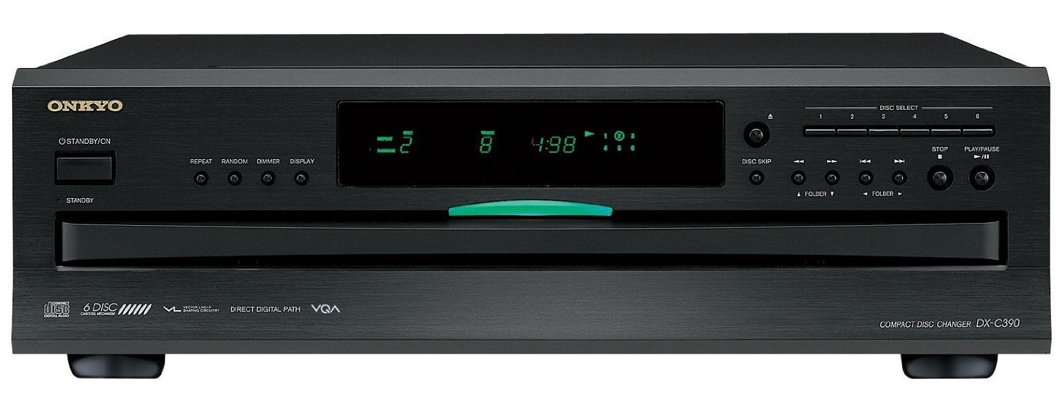 Onkyo DXC390 Cambiador de CD de 6 discos, negro