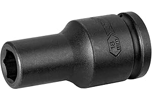 Jetech 3/4-Inch Drive 18mm Deep Impact Socket with 6-Point Design, Heat-Treated Chrome Molybdenum Alloy Steel, Metric