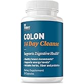 Dr. Tobias Colon 14 Day Cleanse | Supports Digestion &amp; Gut Health | Colon Cleanse Detox | Constipation Relief &amp; Gut Health Support for Women &amp; Men | Psyllium + Senna + Probiotics | 28 Capsules