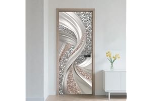 CRAFTYMELODY Door Sticker Peel Stick Removable Self Adhesive Door Mural Decal Vinyl PVC Waterproof Door Cover Wallpaper for H