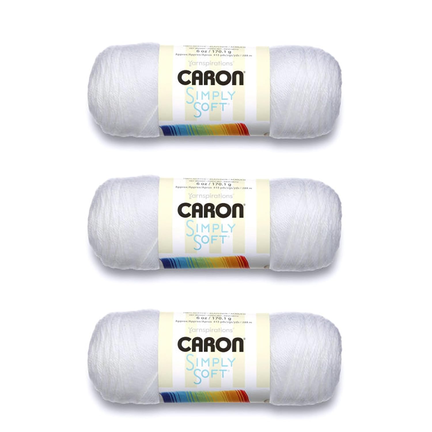 Caron Simply Soft White 3-pack