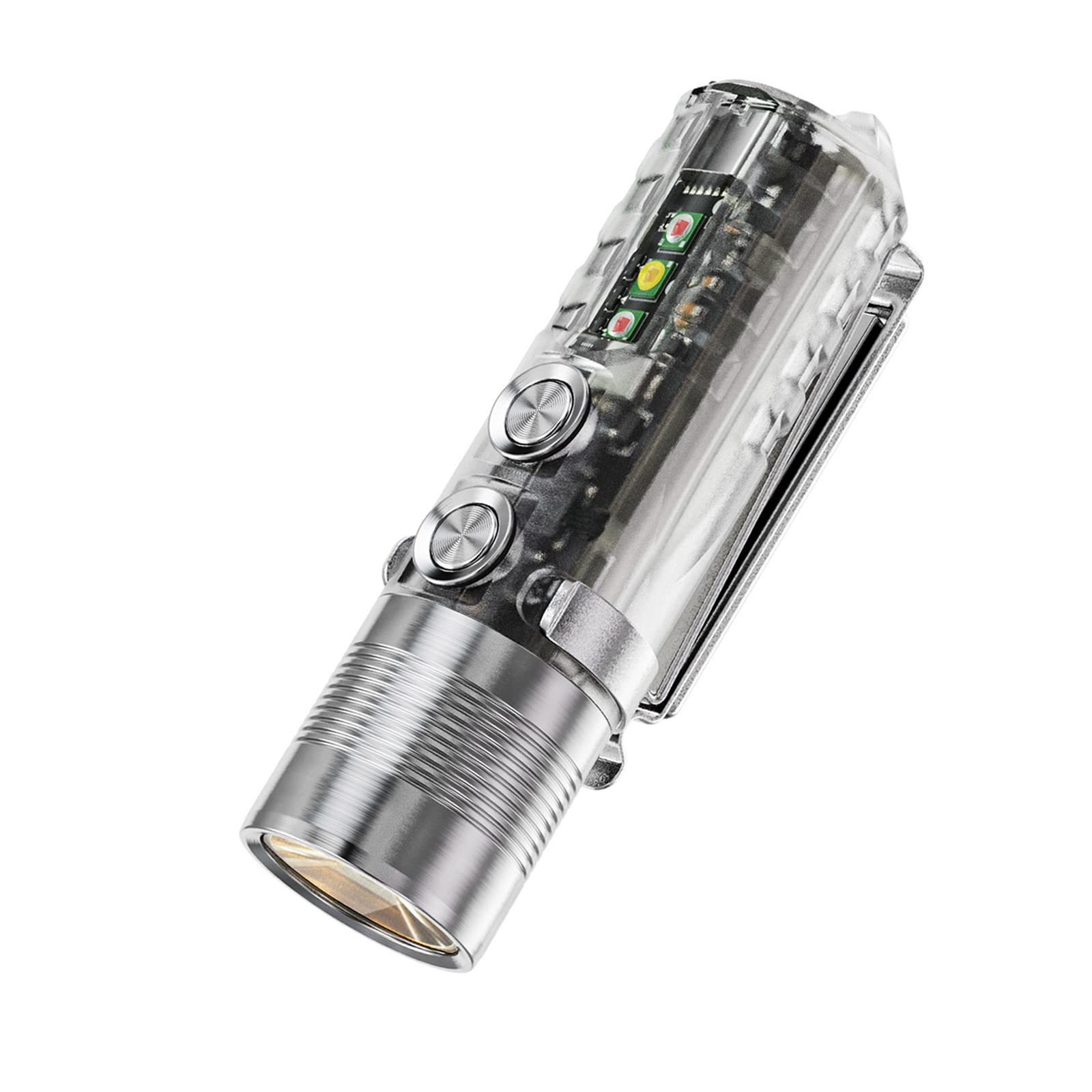 RovyVon A28R G2 Pocket Torch with Red and White Side Light,1000 Lm Rechargeable Torches,Water Resistant,EDC Flashlight for Everyday Carry, Hiking, Camping