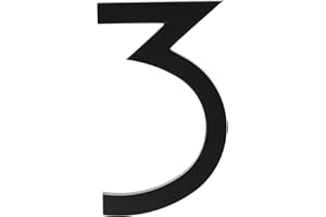 Hy-Ko Products FM-6/3 Floating House Number 3 (THREE) 6" High, Black, 1 Piece