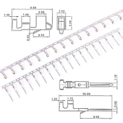 Glarks 1940Pcs 2.5mm Pitch 2/3/4/5/6/7/8/9 Pin Male