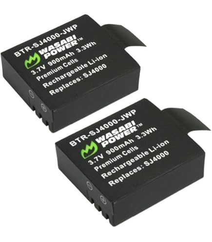 Amazon.com : AKASO 2 x 1050mAh Rechargeable Action Camera Battery