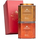 Harney & Sons Spicy Day & Night Tea Gift, Hot Cinnamon and Decaf Hot Cinnamon, Red Gift Box