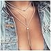 Suyi Exquisite Sequins Multilayer Chain Y Necklace Layered Choker Necklace with Bar Pendent Hanging Rod Silver