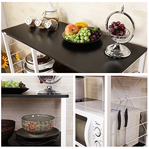 image for DlandHome Microwave Cart Stand 35.4 inches, Kitchen Baker's Rack Utili