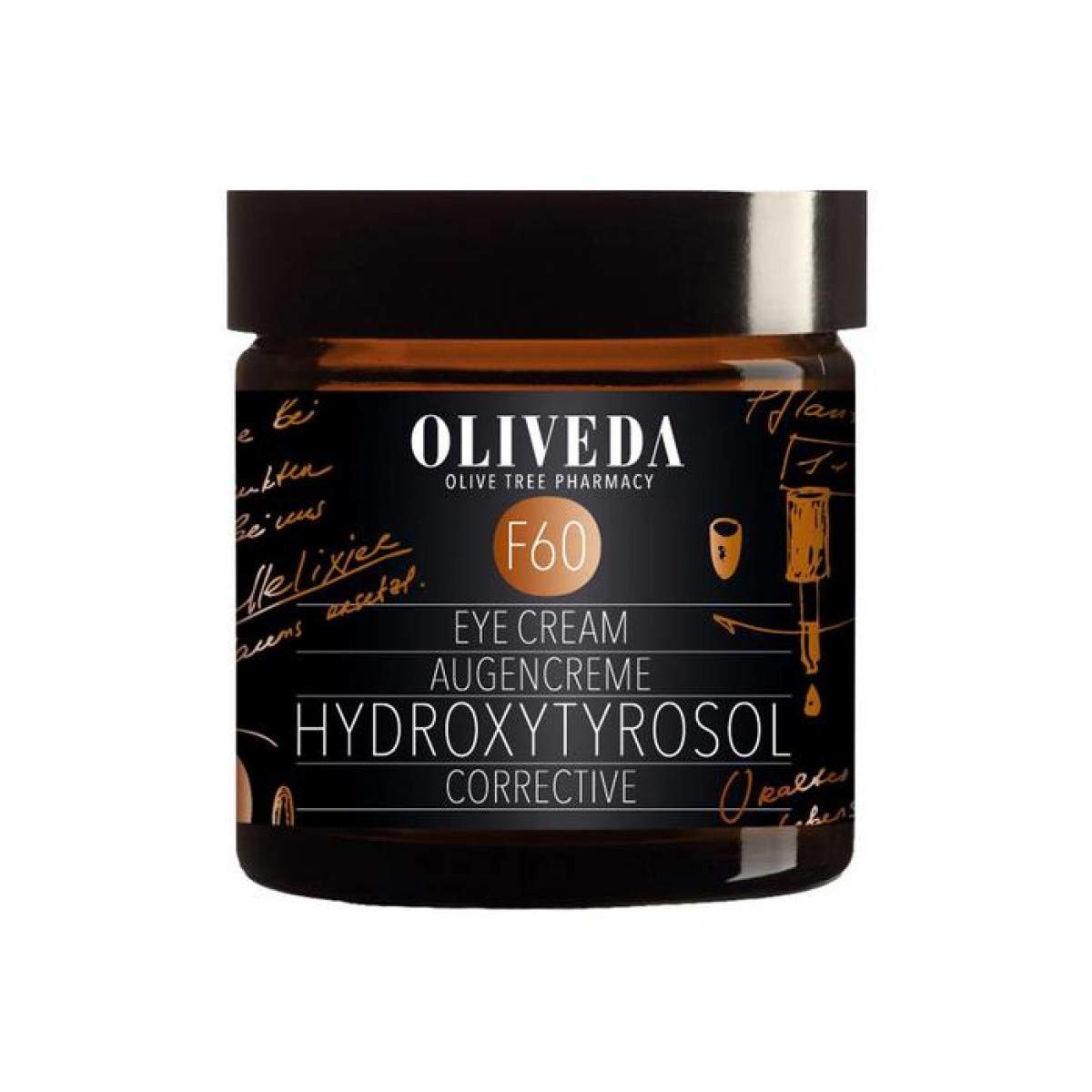 Oliveda F60 - Hydroxytyrosol Corrective Eye Cream | Anti-aging with hyaluronic acid, paracress & vitamin E | against wrinkles under the eyes, dark circles and puffiness - 30 ml