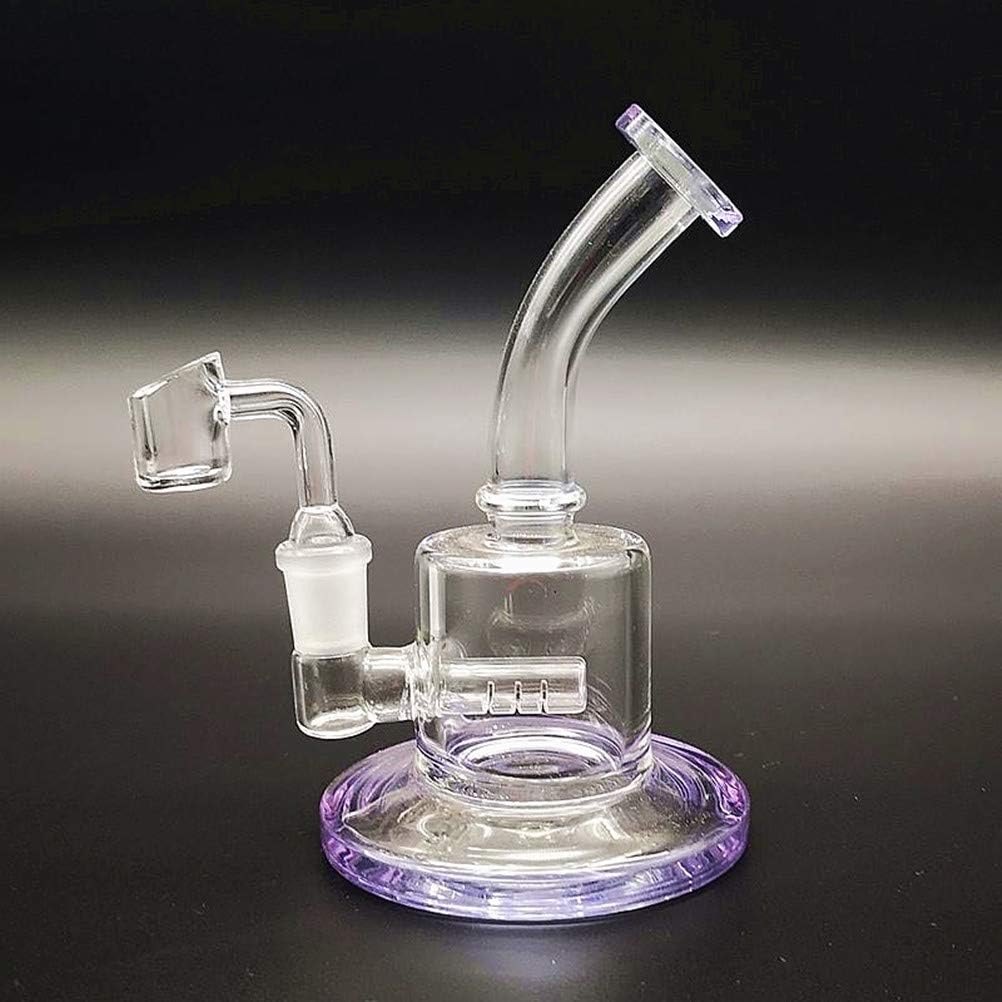 6 Inch Mini Oil Dab Rigs Inline Perc Thick Glass Bong 14mm Joint Water Pipe with Quartz Banger
