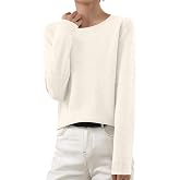 Sweaters for Women Fall Long Sleeve Lightweight Crewneck Knit Tops Casual Soft Pullover Sweater Base Layer Shirts