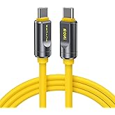 AOHI USB4 2.0 Cable 6.6ft with 240W PD3.1 Fast Charging, 80Gbps Data Transfer, Dual 8K/Triple 4K Display, The Future Adonis USB C Cable for MacBook Pro/Air, iPhone 17 Pro Max, SSD, Docking, Yellow