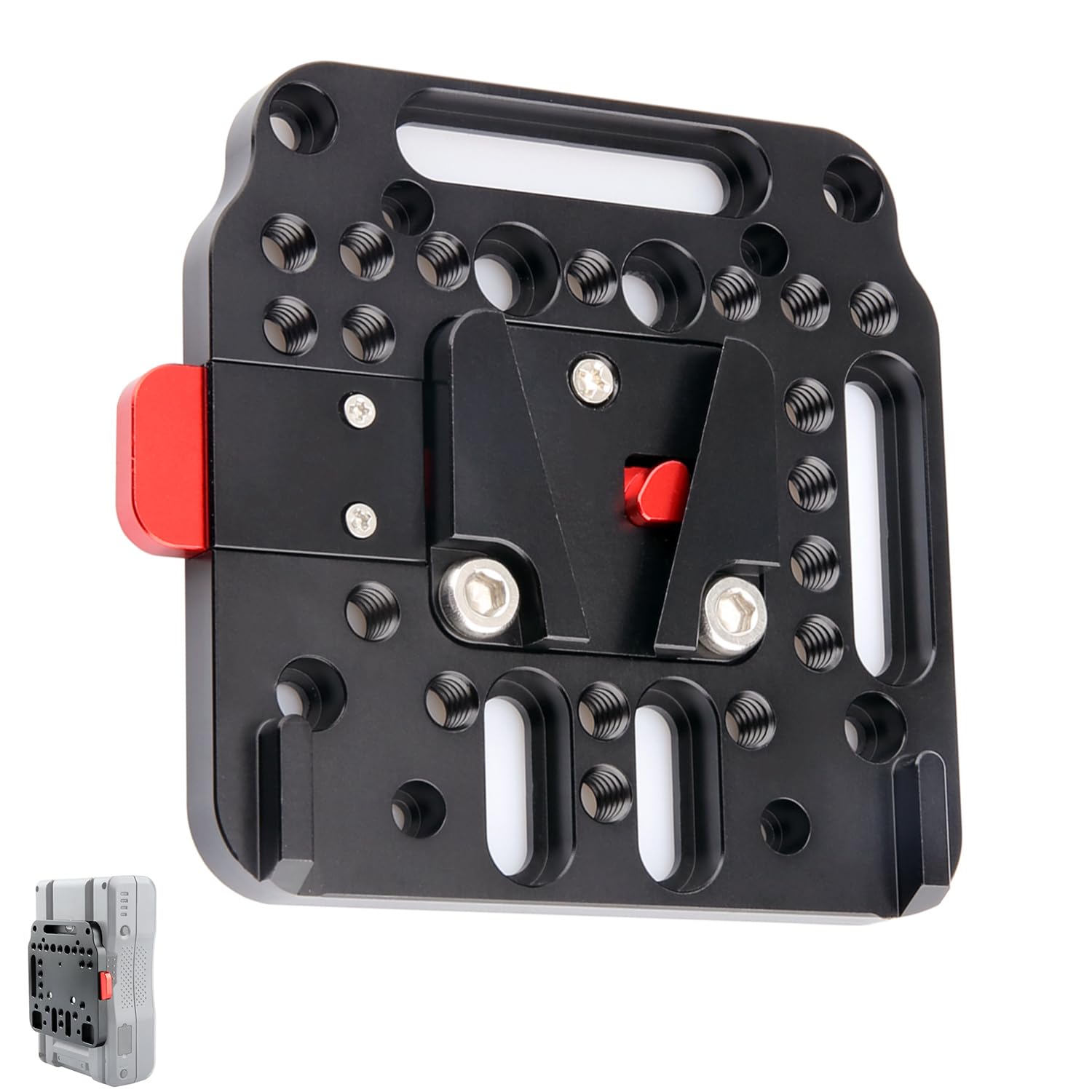 V Mount Battery Plate,NICEYRIG V Lock Mounting Plate Quick Release Plate for Ursa Mini Sony FS7 FS5 DJI Ronin M/MX,25mm rod clamp