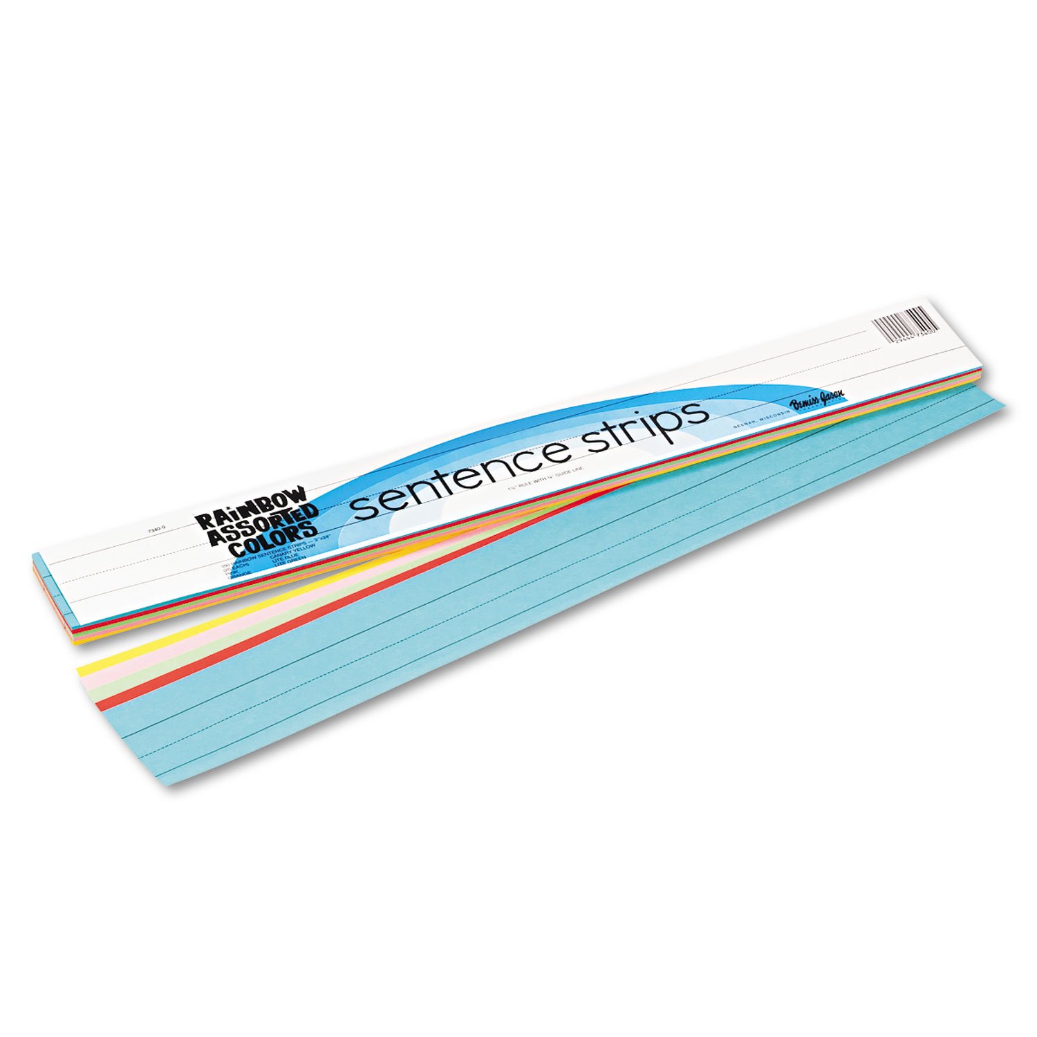 Pacon Sentence Strips, 100 Paper Strips, 3" x 24", Assorted Colours, Learn Maths, Spelling & Grammar, For Schools and Home schooling