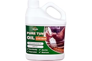 NetLea Pure Tung Oil for for Wood Finishing,Food Safety for Furniture & Countertop,100% Pure for Indoor & Outdoor Unfinished Bare Wood, Furniture,Floors etc (Tung Oil, 17oz)