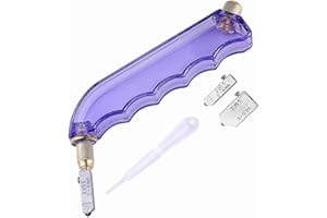 IMT Pistol Grip Oil Feed Glass Cutter Tungsten Carbide, Professional Stained Glass Cutting Tool with 2 Replaceable Head and Oil Reservoir- 2mm-12mm