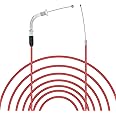 Windance 190cm 74.8" High Performanc Motorcycle Refitting Throttle Cable, Adjustable Flat Slide Carburetor Throttle Cable Fit for Honda Yamaha Keihin GY6 Scooter ATV (Red)