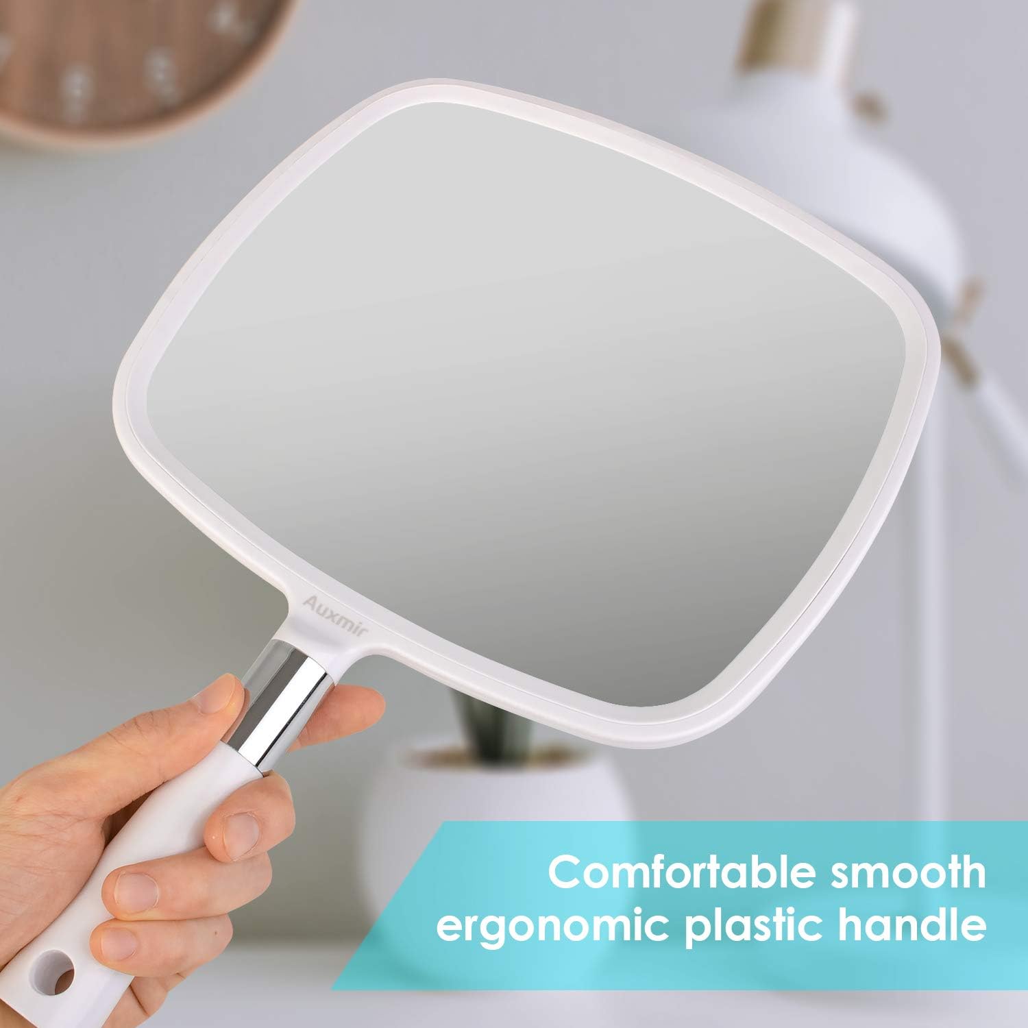 Auxmir Hand Mirror, Handheld Mirror with Handle for Makeup, Shaving