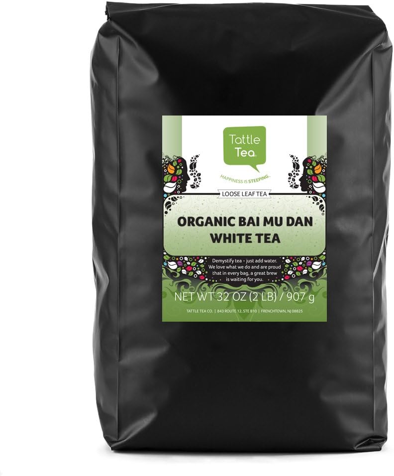 Tattle Tea Organic Bai Mu Dan White Tea, 2 Pound