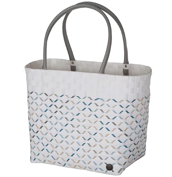 Handed By - Glamour Shopper/Einkaufskorb/Einkaufstasche/Flechtkorb - weiß - L - 32 x 38 x 20 cm
