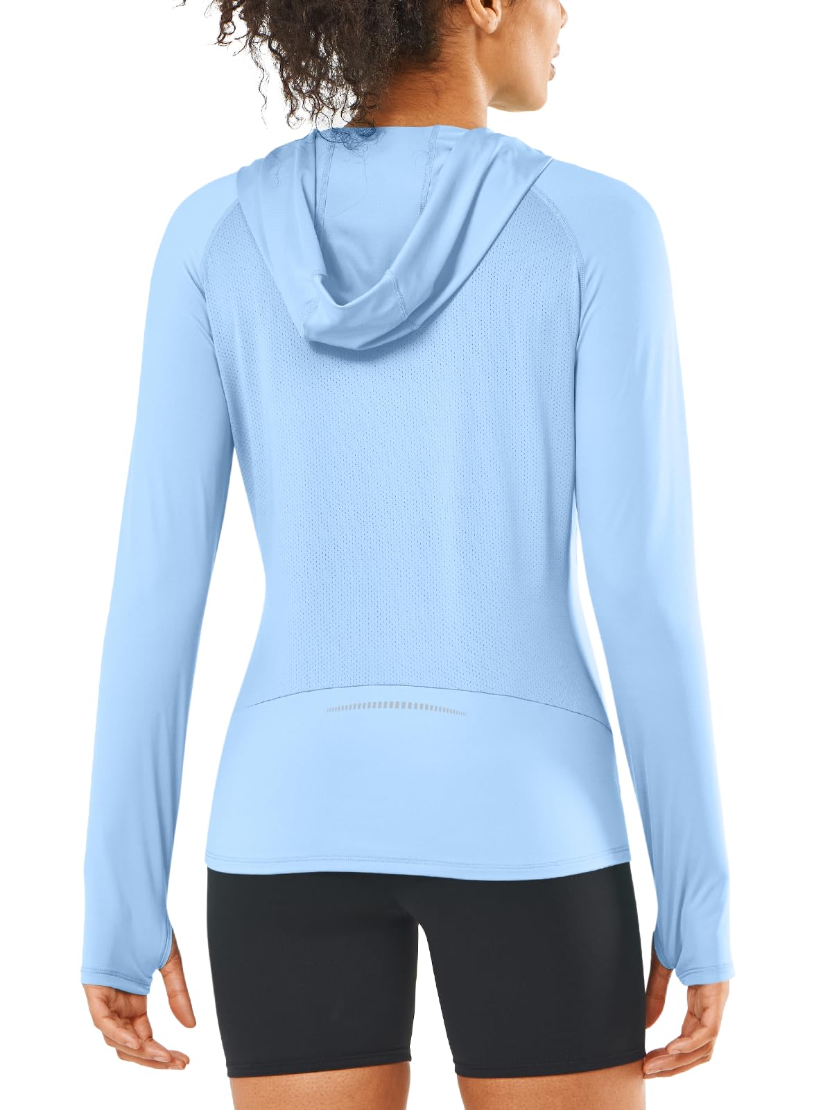 Photo 1 of ALLZERO Women's Sun Protection Hoodie UPF 50+ Lightweight Long Sleeve with Back Breathable Mesh for Outdoor Fishing Hiking SKYBLUE-S