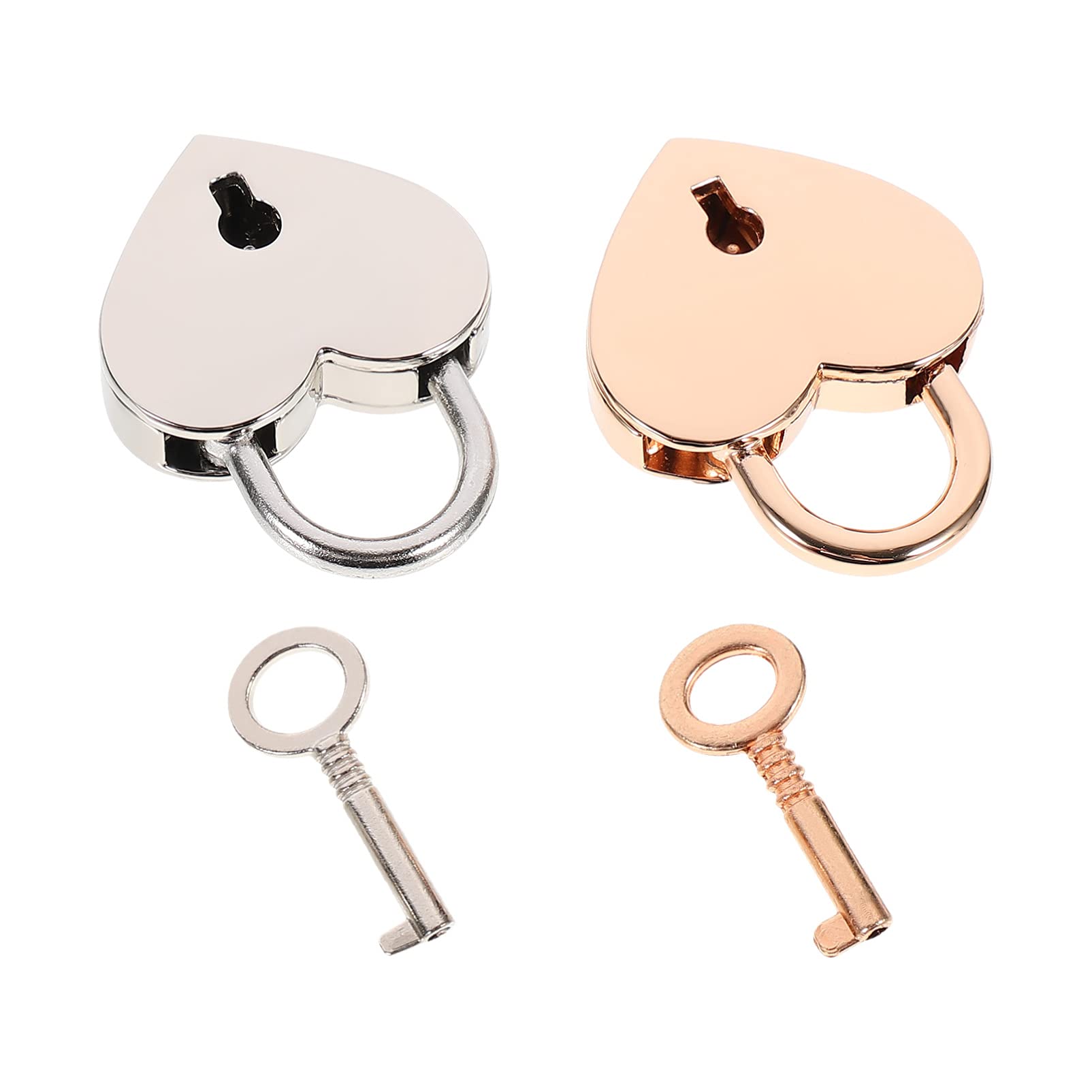 NUOBESTY 2pcs Heart-Shaped Lock Cute Decorative Bag Hanging Locks for Couples for Special Occasions