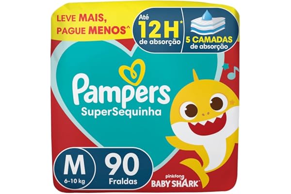 Fralda Pampers Supersequinha Tamanho M 90 Unidades