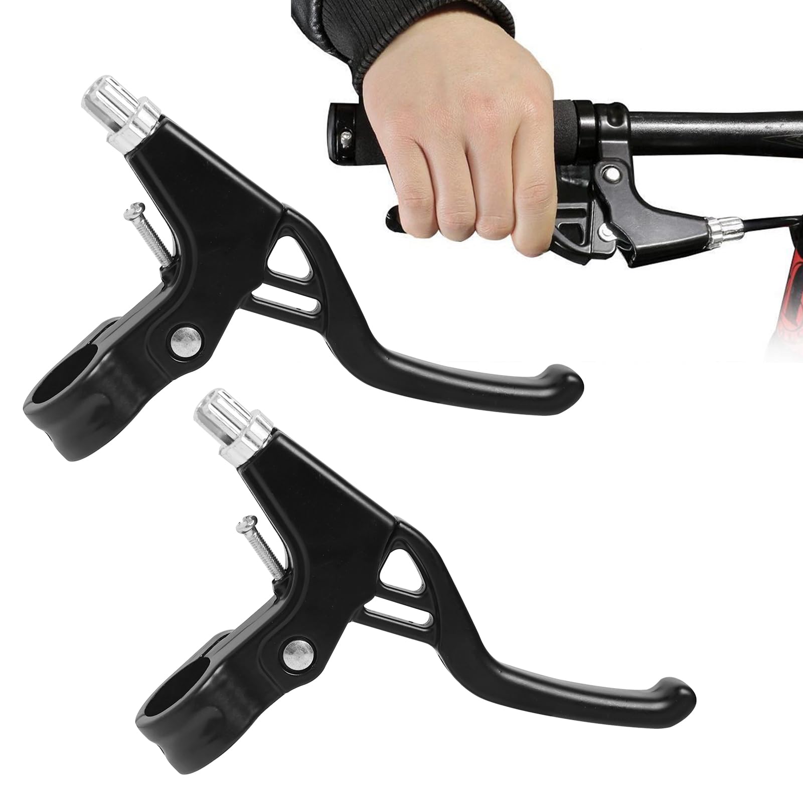 SMCEHEYA 1 Pair Bike Brake Levers, Aluminium, Black, Suitable for BMX MTB Mountain Road Bike