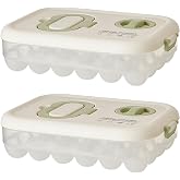 Zoeyingt Egg Organizers for Refrigerator with Lids and Handle Home Kitchen Essentials Fridge Stackable Countertop Portable Clear Egg Containers Reusable and Storage for Keep Fresh -Pack of 2-