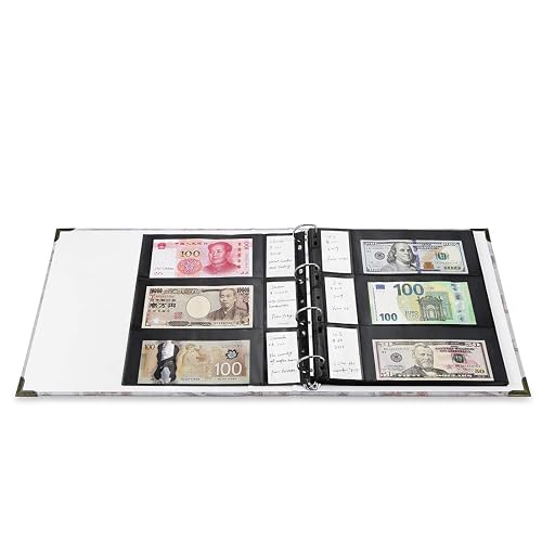 Currency Note Collection File Book Stamp 100 Pocket Currency Collection Album - Banknote Storage ...